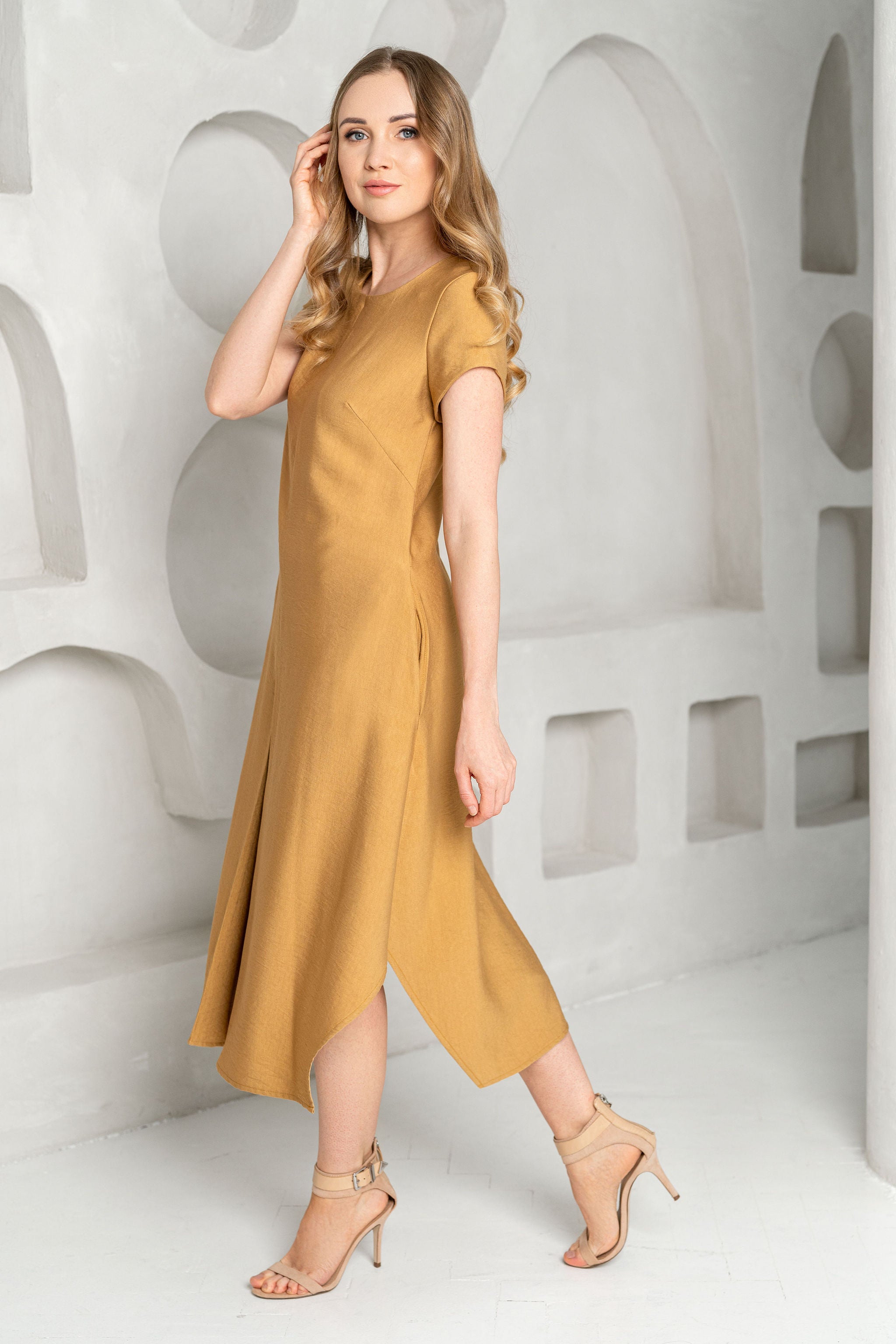 Dress "MELURINA" honey gold