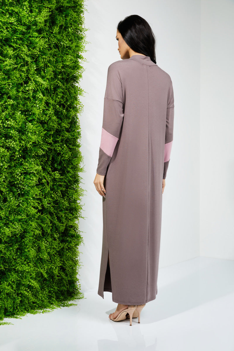 Long knitted dress "LUMORIA" coffee pink