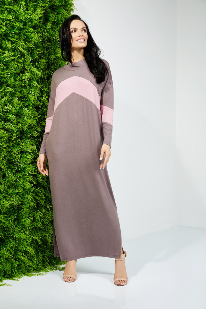 Long knitted dress "LUMORIA" coffee pink