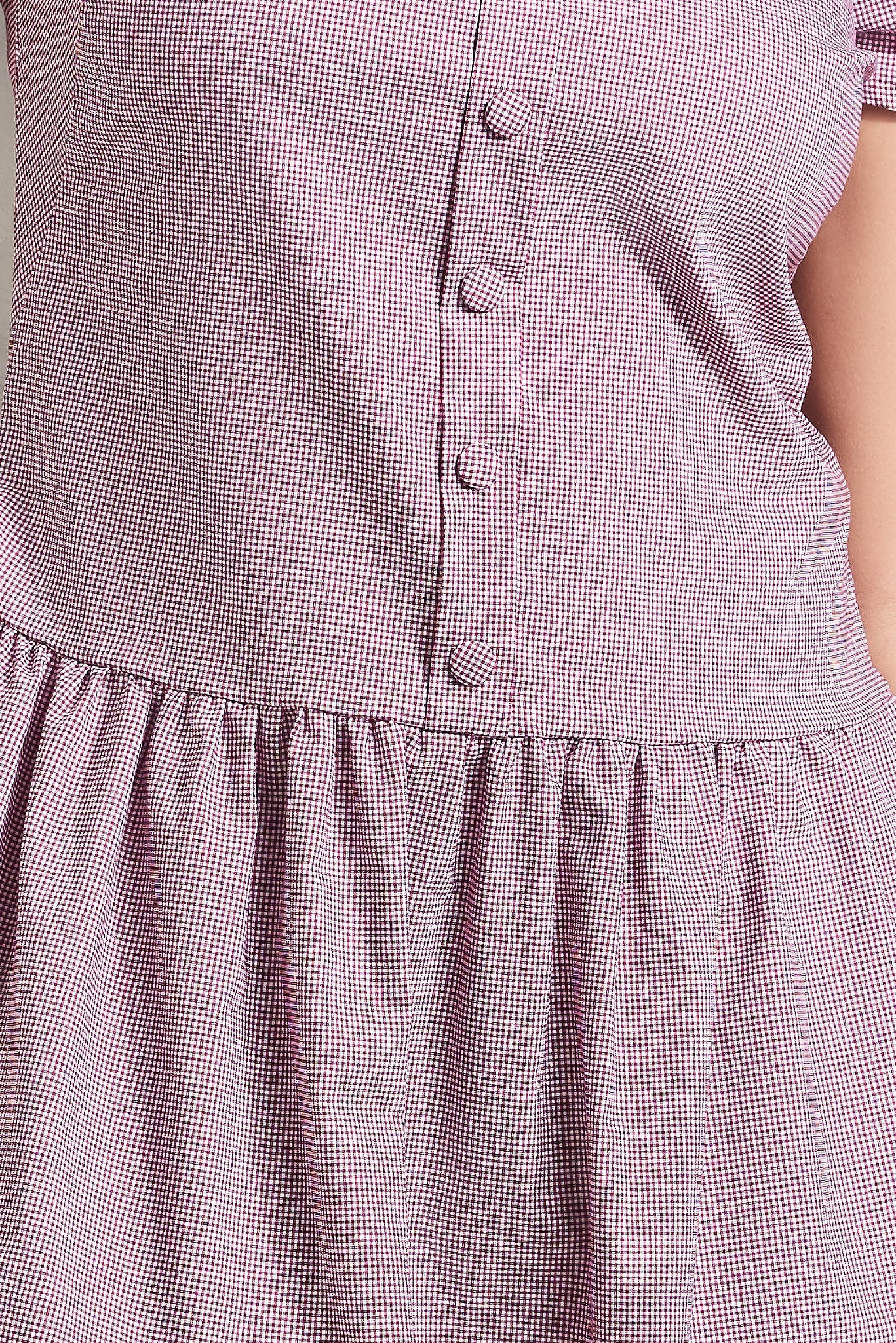 Checkered summer dress "MELORA" small pink checks