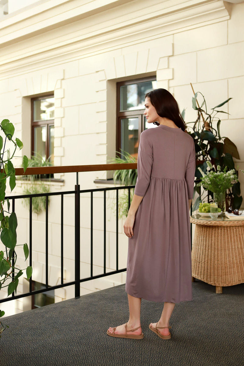 Short knit dress "LUVA" coffee pink