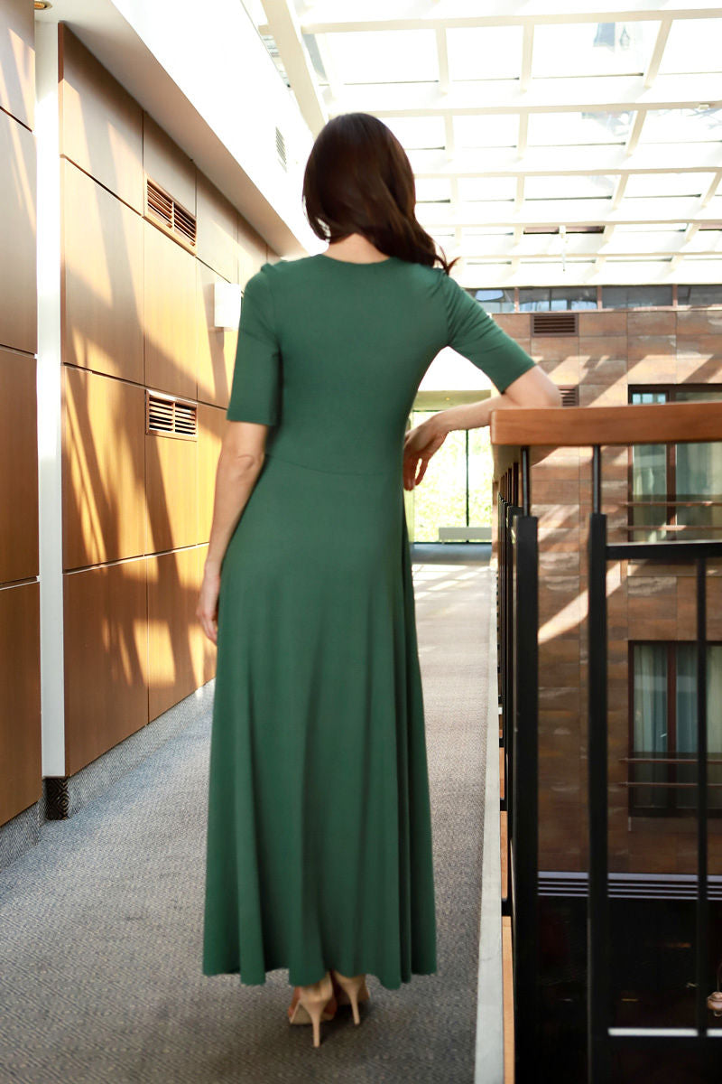 Long knitted dress "BRILMA" forest green