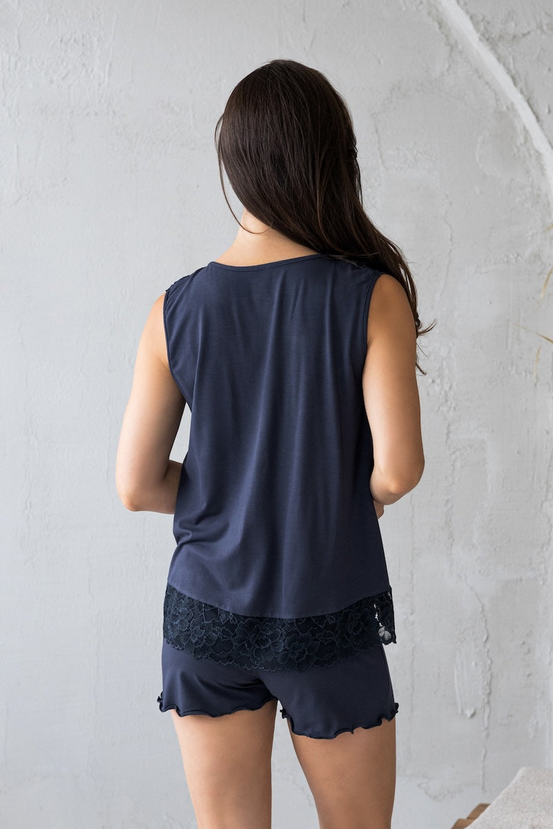 Viscose pajamas with shorts "LUSH" rain cloud