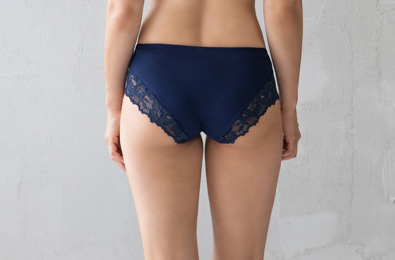 Viscose panties with lace "MALTA" blue