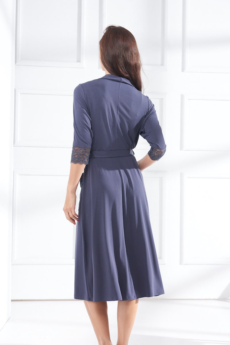 Viscose bathrobe with lace "UNIQUE" rain cloud